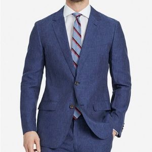The Foundation Italian Linen Suit Jacket, Navy, 42R